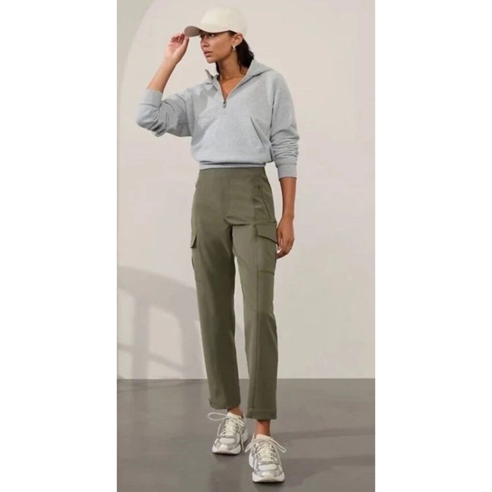Athleta Endless High Rise Cargo Pant - Moss Green 10